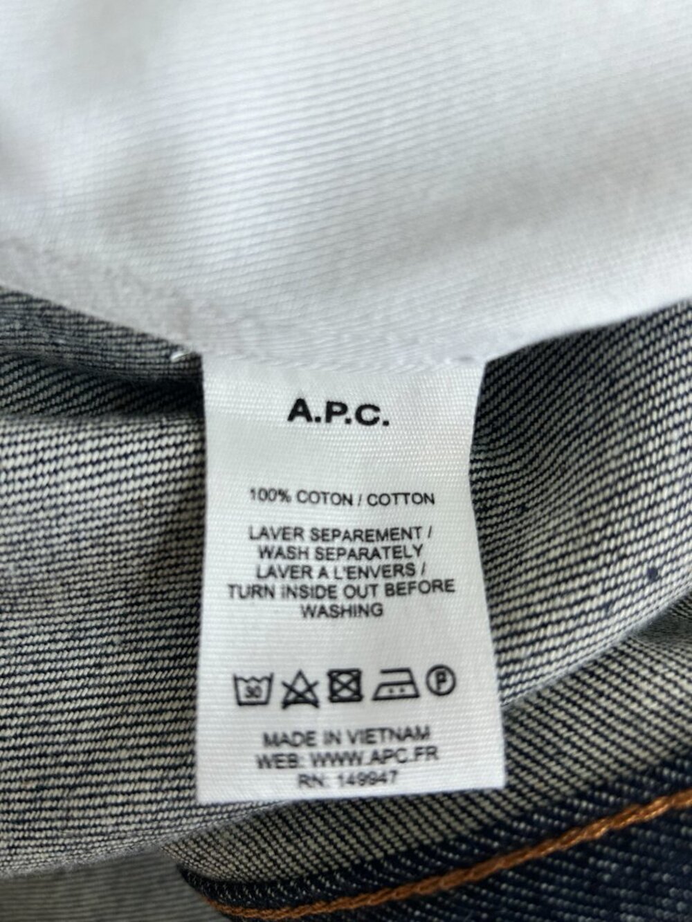 A.P.C. Veste Jean Work Denim Jacket Indigo 100% Cotton Utility S - Picture 7 of 10